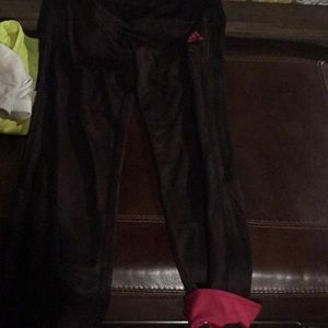 Large black and hot pink running pants